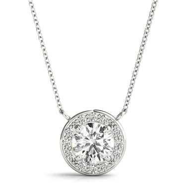 Round Halo Pendant – Radiant Lab Diamond Pendant in 18K Gold | Just Brilliant