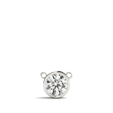 Solitaire Bezel Set Diamond Pendant – Lab Diamond Pendant in 18K Gold | Just Brilliant – close-up view