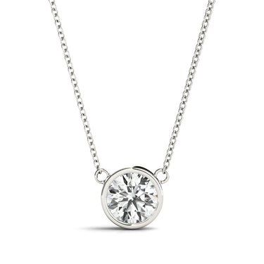 Solitaire Bezel Set Diamond Pendant – Radiant Lab Diamond Pendant in 18K Gold | Just Brilliant