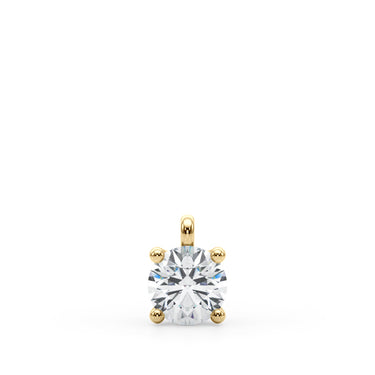 Four Prong Solitaire Diamond Pendant – Lab Diamond Pendant in 18K Gold | Just Brilliant – angle view