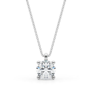 Four Prong Solitaire Diamond Pendant – Radiant Lab Diamond Pendant in 18K Gold | Just Brilliant