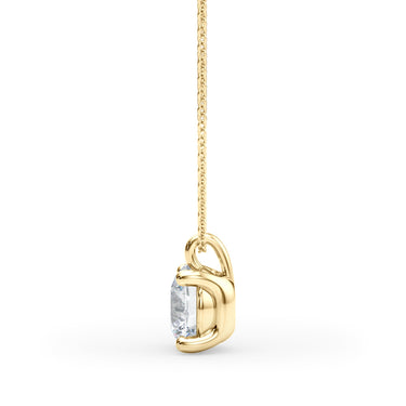Four Prong Solitaire Diamond Pendant – Lab Diamond Pendant in 18K Gold | Just Brilliant – side view