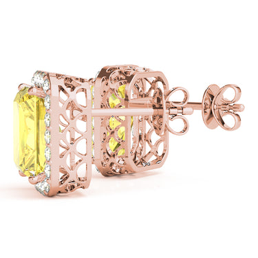 Radiant Halo Studs – Radiant Lab Diamond Stud Earrings in 18K Gold | Just Brilliant – view 20