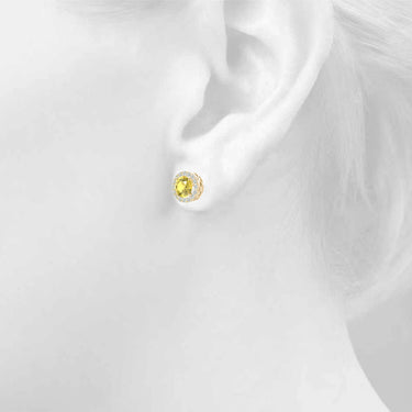 Round Halo Studs – Round Lab Diamond Stud Earrings in 18K Gold | Just Brilliant – view 17