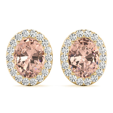 Oval Halo Studs – Oval Lab Diamond Stud Earrings in 18K Gold | Just Brilliant – view 12
