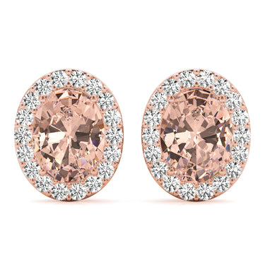 Oval Halo Studs – Oval Lab Diamond Stud Earrings in 18K Gold | Just Brilliant – view 17