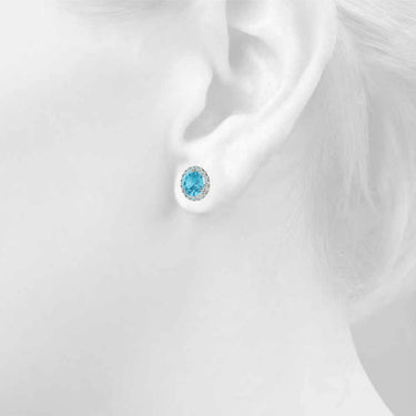 Round Martini Halo Studs – Round Lab Diamond Stud Earrings in 18K Gold | Just Brilliant – view 20