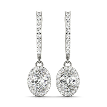 Earrings Halo – Oval Lab Diamond Earrings in 18K Gold | Just Brilliant