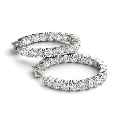 Inside-Out Vault Lock Hoop Earrings – Lab Diamond Hoop Earrings in 18K Gold | Just Brilliant – close-up view