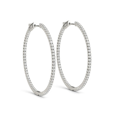 Round Shaped Inside-Out Hoop Earrings – Radiant Lab Diamond Hoop Earrings in 18K Gold | Just Brilliant