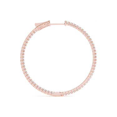 Round Shaped Inside-Out Hoop Earrings – Round Lab Diamond Hoop Earrings in 18K Gold | Just Brilliant – view 10