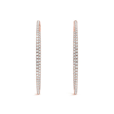 Round Shaped Inside-Out Hoop Earrings – Round Lab Diamond Hoop Earrings in 18K Gold | Just Brilliant – view 12