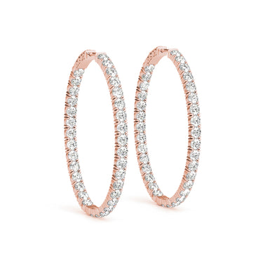 Oval Shaped Inside-Out Hoop Earrings – Oval Lab Diamond Hoop Earrings in 18K Gold | Just Brilliant – view 9