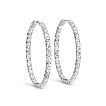 Oval Shaped Inside-Out Hoop Earrings – Oval Lab Diamond Hoop Earrings in 18K Gold | Just Brilliant