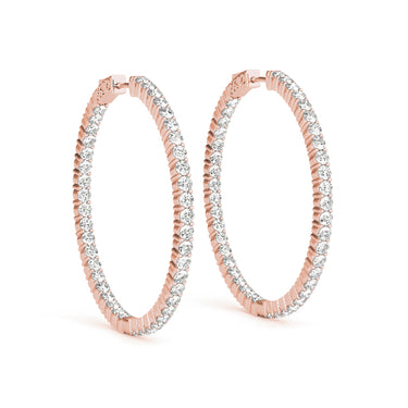 Shared Prong Inside-Out Hoop Earrings, Vault Lock – Lab Diamond Hoop Earrings in 18K Gold | Just Brilliant – view 9