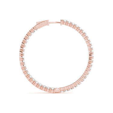 Shared Prong Inside-Out Hoop Earrings, Vault Lock – Lab Diamond Hoop Earrings in 18K Gold | Just Brilliant – view 10