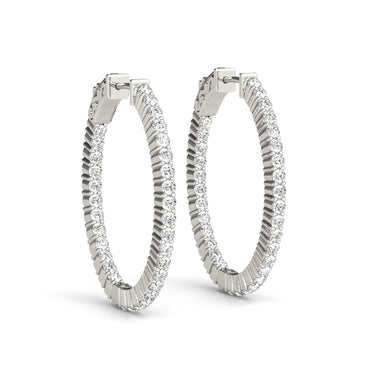 Oval Shaped Inside-Out Hoop Earrings – Oval Lab Diamond Hoop Earrings in 18K Gold | Just Brilliant