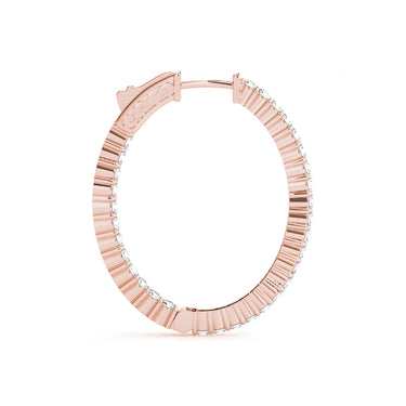 Oval Shaped Inside-Out Hoop Earrings – Oval Lab Diamond Hoop Earrings in 18K Gold | Just Brilliant – view 10