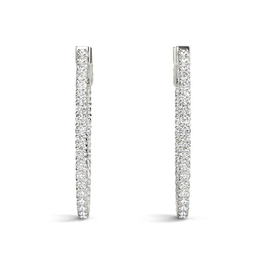Oval Shaped Inside-Out Hoop Earrings – Oval Lab Diamond Hoop Earrings in 18K Gold | Just Brilliant – lifestyle view