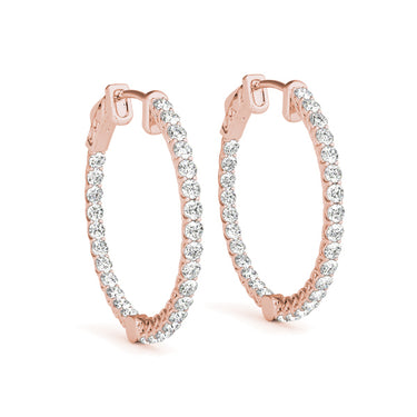 Round Shaped Inside-Out Hoop Earrings – Round Lab Diamond Hoop Earrings in 18K Gold | Just Brilliant – view 9