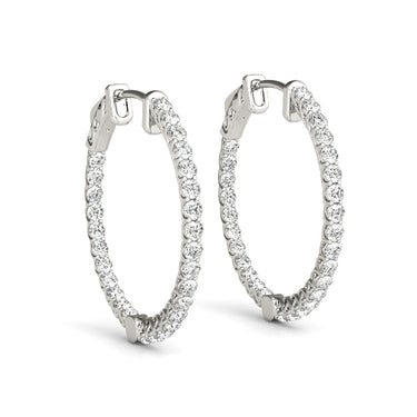 Round Shaped Inside-Out Hoop Earrings – Radiant Lab Diamond Hoop Earrings in 18K Gold | Just Brilliant