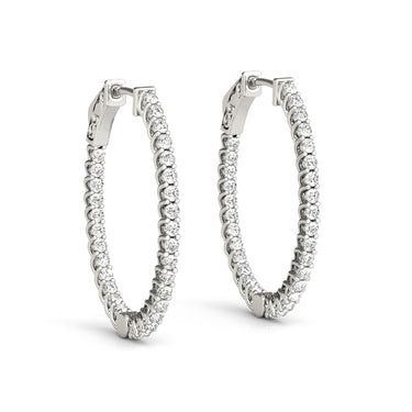 Inside-Outside Oval Trellis Vault Lock Hoop Earrings – Oval Lab Diamond Hoop Earrings in 18K Gold | Just Brilliant