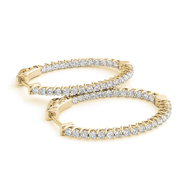 Inside-Outside Oval Trellis Vault Lock Hoop Earrings – Oval Lab Diamond Hoop Earrings in 18K Gold | Just Brilliant – view 7