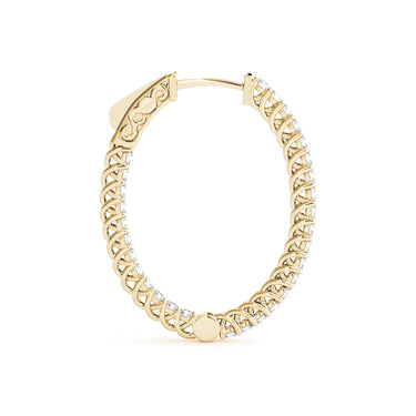 Inside-Outside Oval Trellis Vault Lock Hoop Earrings – Oval Lab Diamond Hoop Earrings in 18K Gold | Just Brilliant – angle...