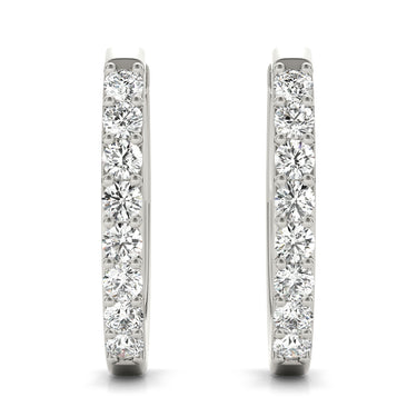 Shared-Prong Hoop Earrings – Radiant Lab Diamond Hoop Earrings in 18K Gold | Just Brilliant