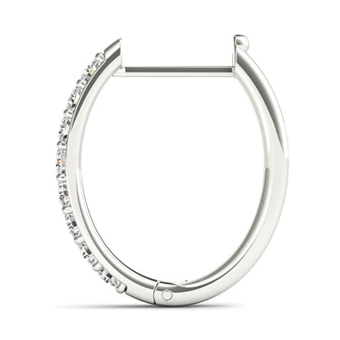 Shared-Prong Hoop Earrings – Lab Diamond Hoop Earrings in 18K Gold | Just Brilliant – detail view