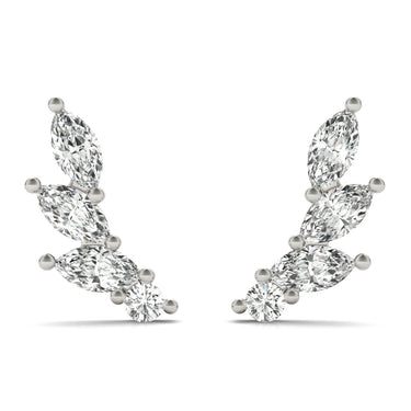 Marquise Shape Ear Climbers – Marquise Lab Diamond Jewelry in 18K Gold | Just Brilliant
