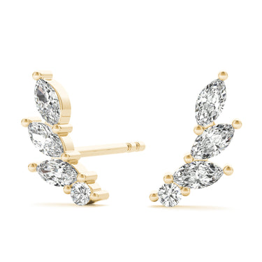 Marquise Shape Ear Climbers – Marquise Lab Diamond Jewelry in 18K Gold | Just Brilliant – view 8