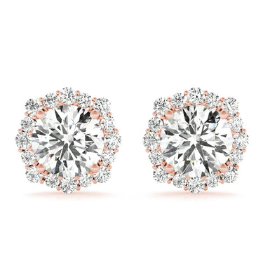 Floral Halo Studs Earrings – Lab Diamond Stud Earrings in 18K Gold | Just Brilliant – view 11