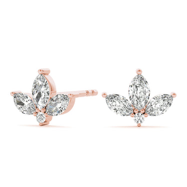 Marquise Floral Earrings – Marquise Lab Diamond Earrings in 18K Gold | Just Brilliant – view 13