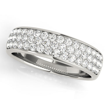 Multiple Row Pavé Set Wedding Band – Radiant Lab Diamond Wedding Band in 18K Gold | Just Brilliant