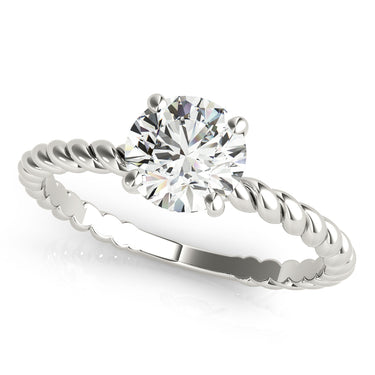 Braided Shank Round Cut Engagement Ring – Radiant Lab Diamond Engagement Ring in 18K Gold | Just Brilliant