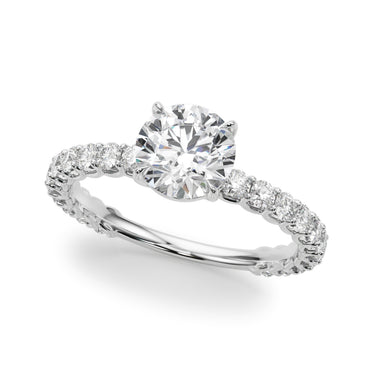 Single Row Shared Prong Trellis Engagement Ring – Radiant Lab Diamond Engagement Ring in 18K Gold | Just Brilliant