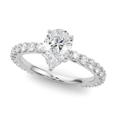 Pear Shape Single Row Shared Prong En – Pear-Shaped Lab Diamond Jewelry in 18K Gold | Just Brilliant