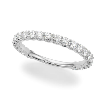 Prong Set Wedding Band – Radiant Lab Diamond Wedding Band in 18K Gold | Just Brilliant