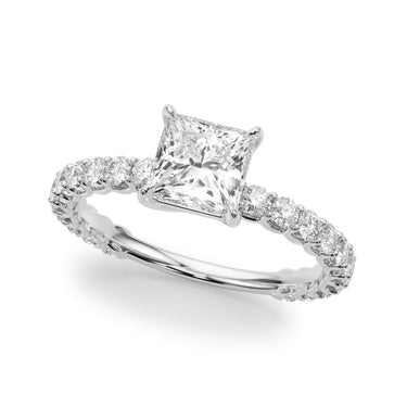 Pc Single Row Shared Prong Engagement Ring – Radiant Lab Diamond Ring in 18K Gold | Just Brilliant
