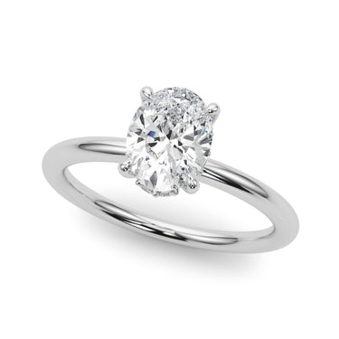 Hidden Halo Oval Engagement Ring – Oval Lab Diamond Engagement Ring in 18K Gold | Just Brilliant