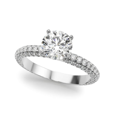 Multirow Pavé Engagement Ring – Radiant Lab Diamond Engagement Ring in 18K Gold | Just Brilliant