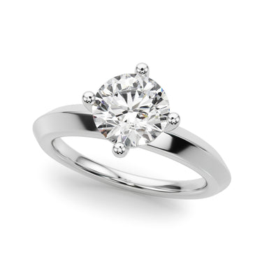 Solitaire Knife Edge Round Engagement Ring – Radiant Lab Diamond Engagement Ring in 18K Gold | Just Brilliant