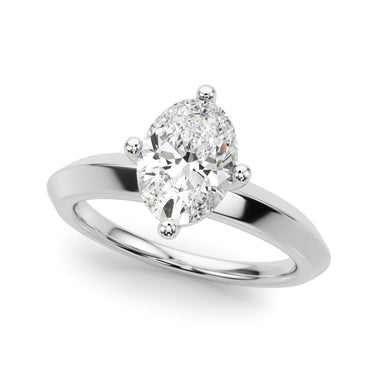 Solitaire Knife Edge Oval Engagement Ring – Oval Lab Diamond Engagement Ring in 18K Gold | Just Brilliant