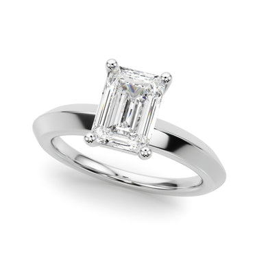 Solitaire Knife Edge Princess Cut Engagement Ring – Princess Cut Emerald & Lab Diamond Engagement Ring in 18K Gold | Just ...