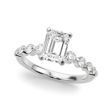 Single Row Single Shared Prong Engagement Ring – Radiant Lab Diamond Engagement Ring in 18K Gold | Just Brilliant