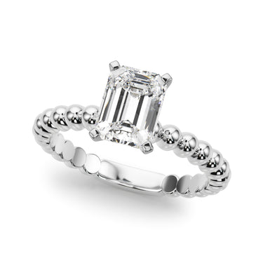 Beaded Solitaire Engagement Ring – Radiant Lab Diamond Engagement Ring in 18K Gold | Just Brilliant