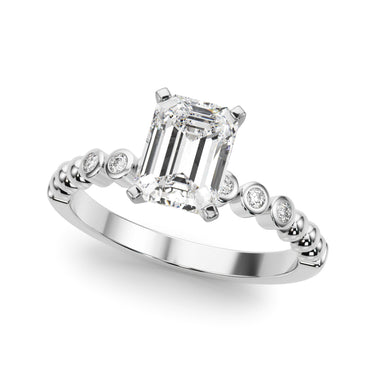Beaded & Bezel Set Engagement Ring – Radiant Lab Diamond Engagement Ring in 18K Gold | Just Brilliant