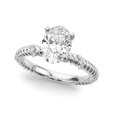 Twisting Diamond Accented Engagement Ring – Radiant Lab Diamond Engagement Ring in 18K Gold | Just Brilliant