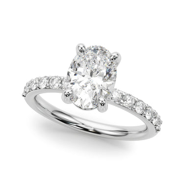 Single Row Oval Engagement Ring – Oval Lab Diamond Engagement Ring in 18K Gold | Just Brilliant
